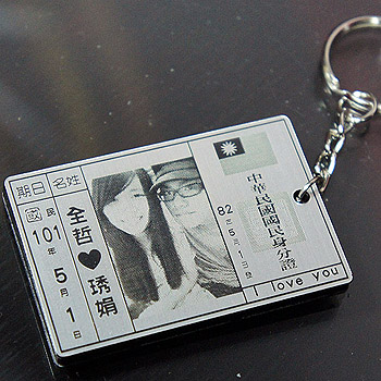 gr-64銀色膠板身份証鑰匙圈